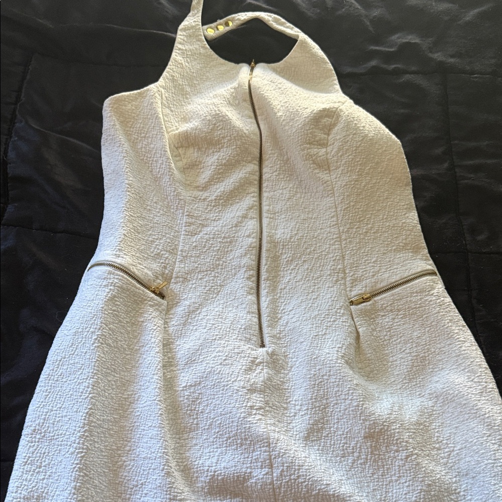 Calvin Klein Ivory Textured Backless Dress - Picture 5 of 7